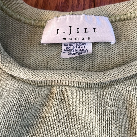 Vintage J Jill Pullover Sweater Green Crew Rolled Hem Women’s Plus size - Picture 3 of 10